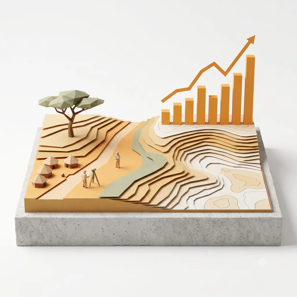 Papercraft diorama of field research becoming policy evidence